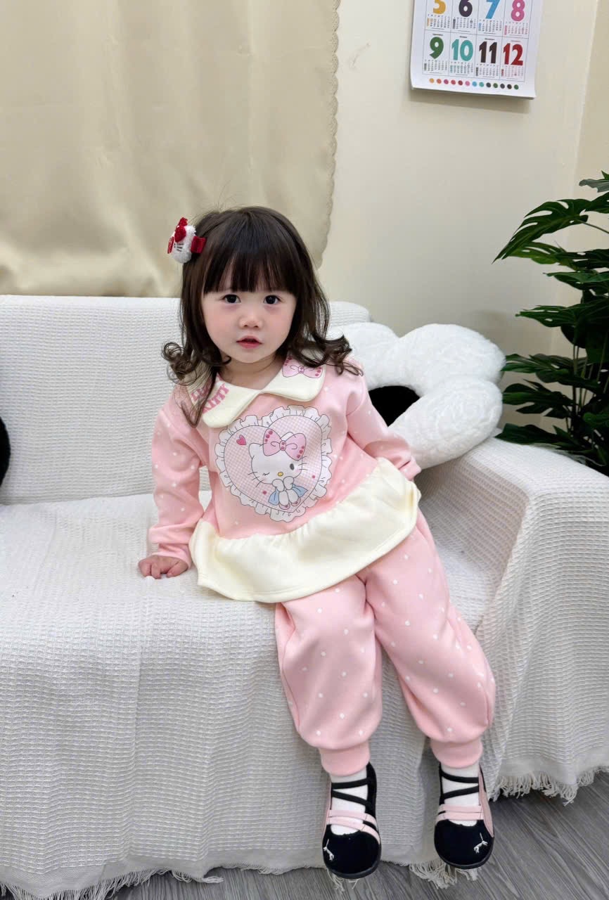 G819 - SET BÉ GÁI HAIDA CỔ SEN BABYDOLL KITTY