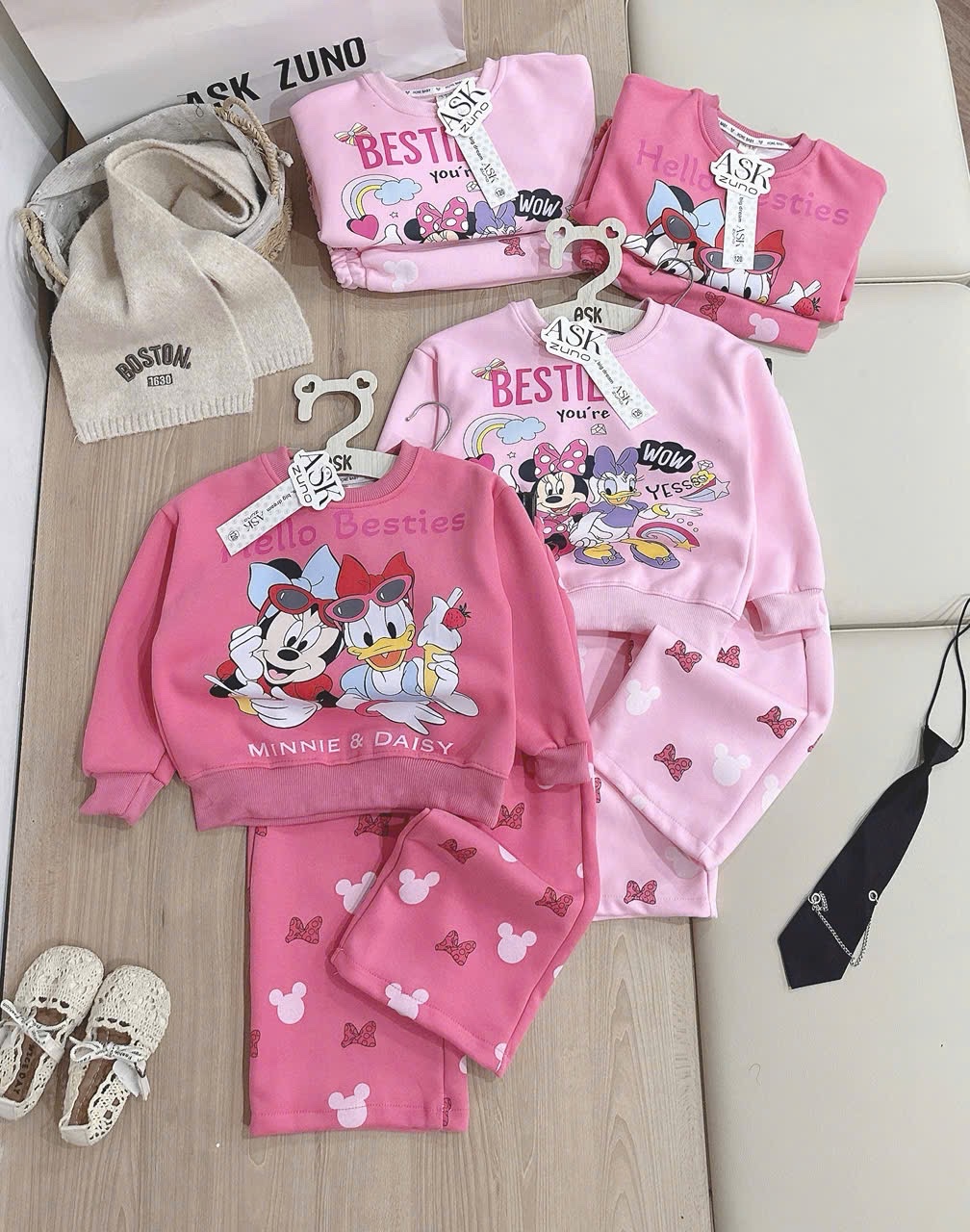 G820 - BỘ NỈ BÉ GÁI HAIDA SIZE NHỠ MICKEY DONALD