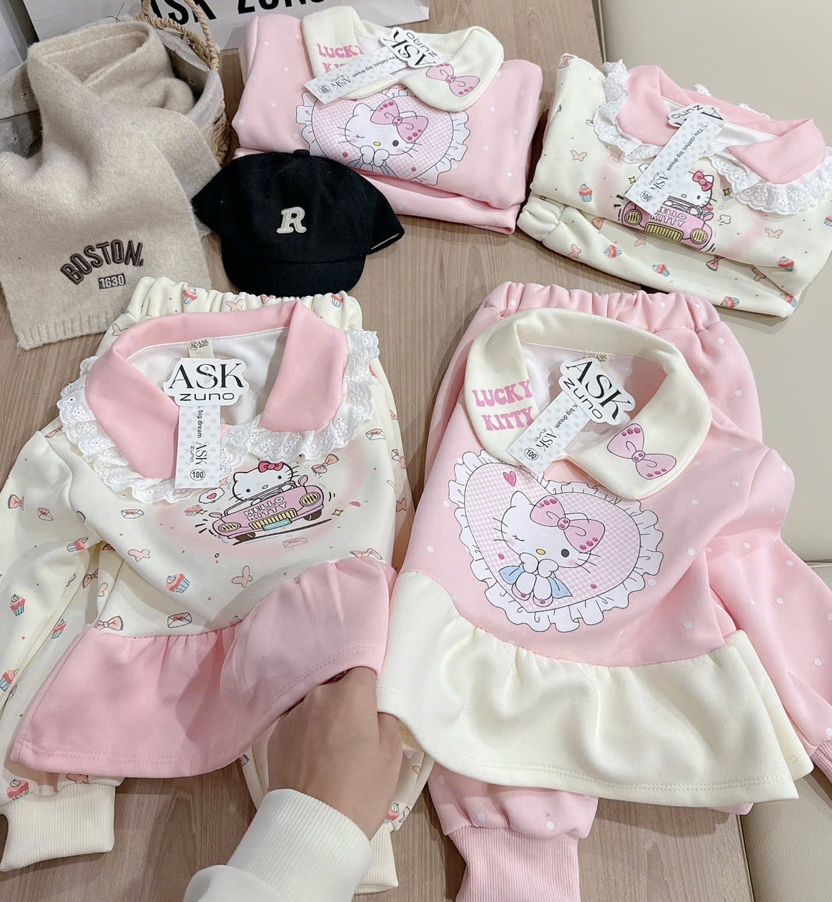 G819 - SET BÉ GÁI HAIDA CỔ SEN BABYDOLL KITTY