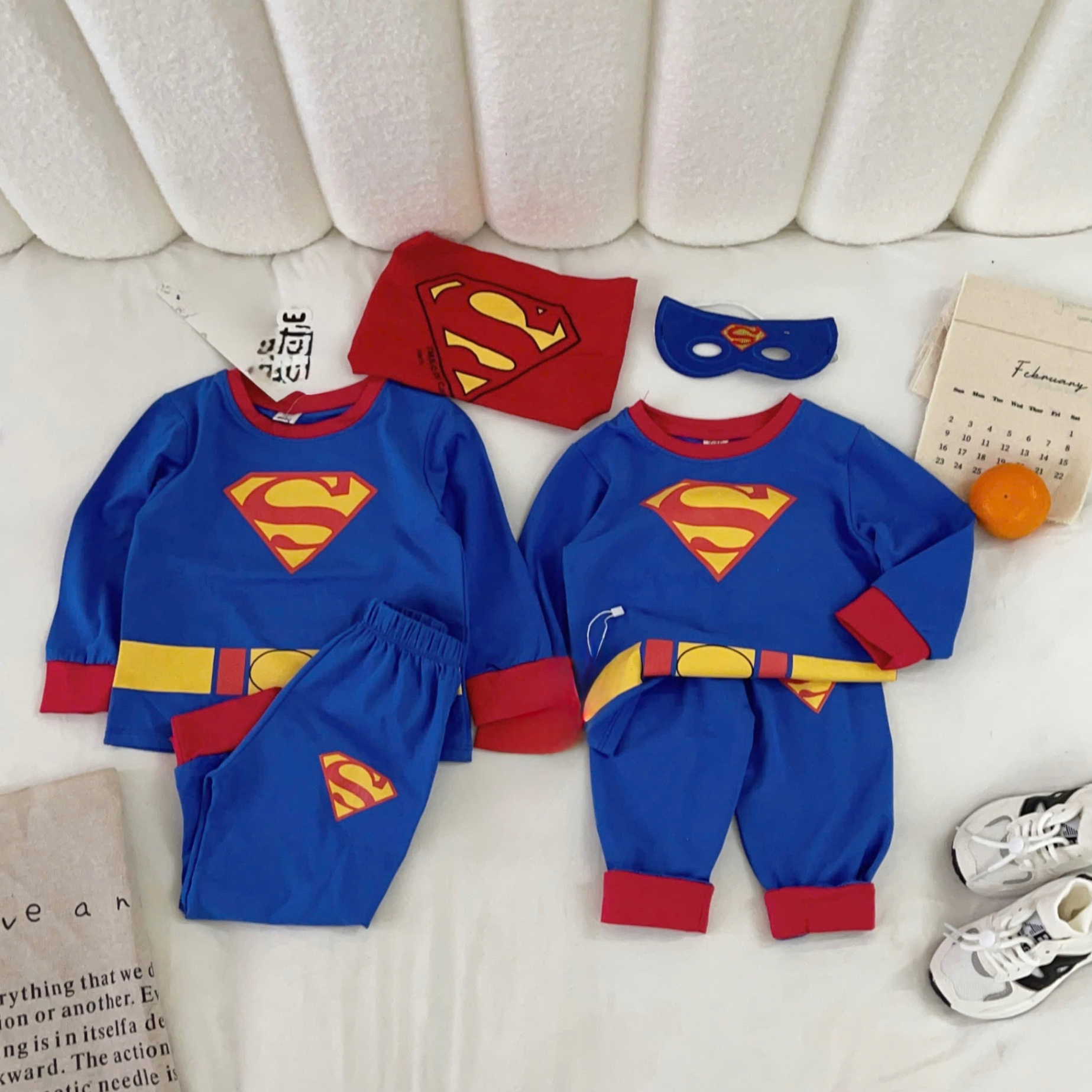T019 - SET BÉ TRAI 4CT XANH ĐỎ SPIDERMAN KÈM CHOÀNG