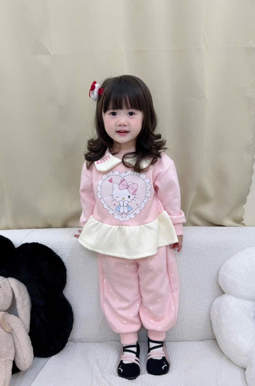 G819 - SET BÉ GÁI HAIDA CỔ SEN BABYDOLL KITTY