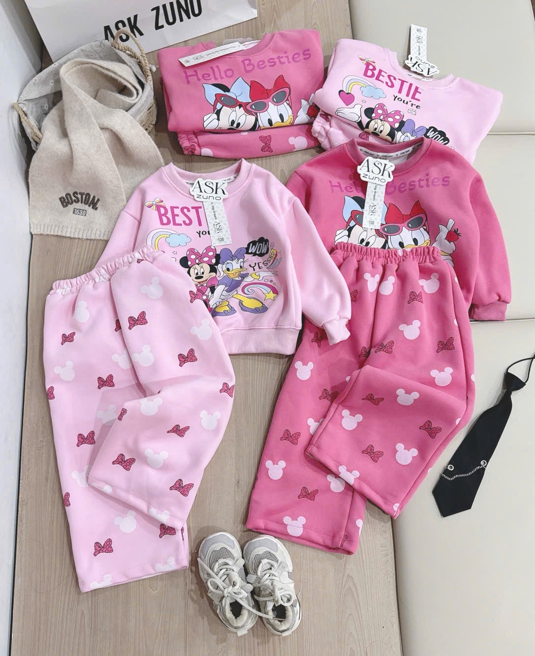 G820 - BỘ NỈ BÉ GÁI HAIDA SIZE NHỠ MICKEY DONALD