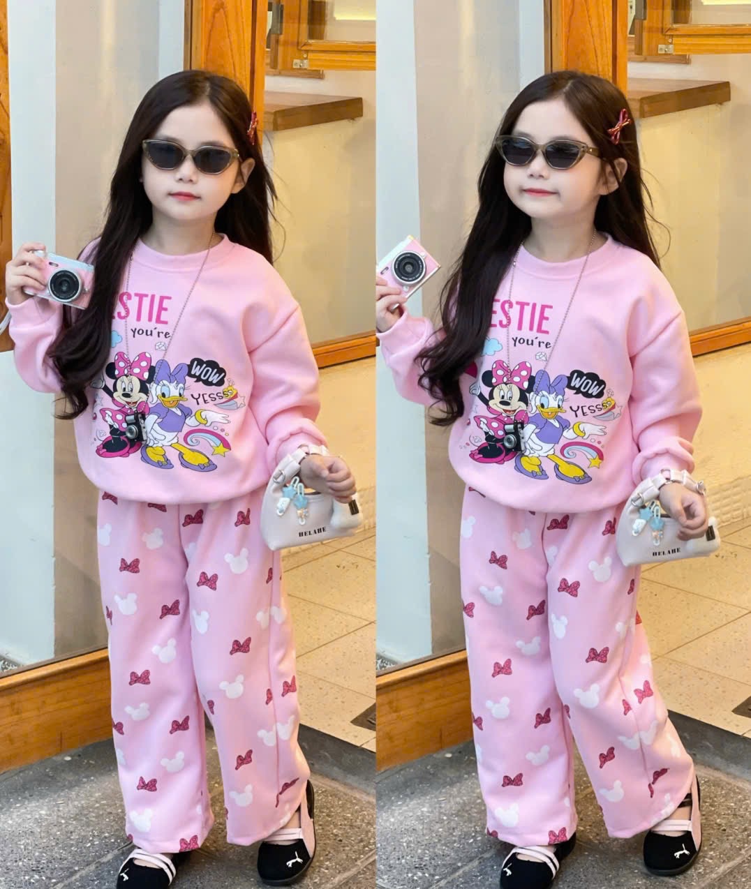 G820 - BỘ NỈ BÉ GÁI HAIDA SIZE NHỠ MICKEY DONALD