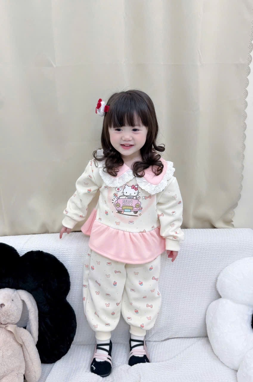 G819 - SET BÉ GÁI HAIDA CỔ SEN BABYDOLL KITTY
