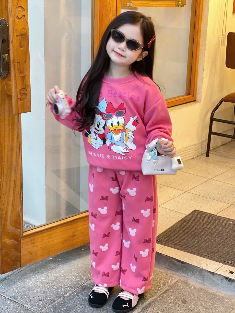 G820 - BỘ NỈ BÉ GÁI HAIDA SIZE NHỠ MICKEY DONALD