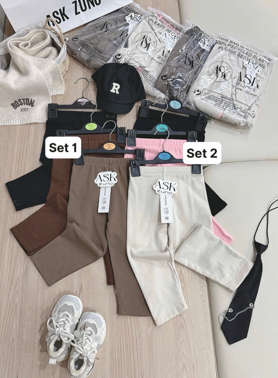 QB351 - SET 3 QUẦN BÉ ZIP LÔNG 1 MẶT ĐẸP