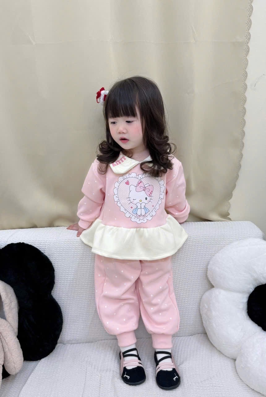 G819 - SET BÉ GÁI HAIDA CỔ SEN BABYDOLL KITTY