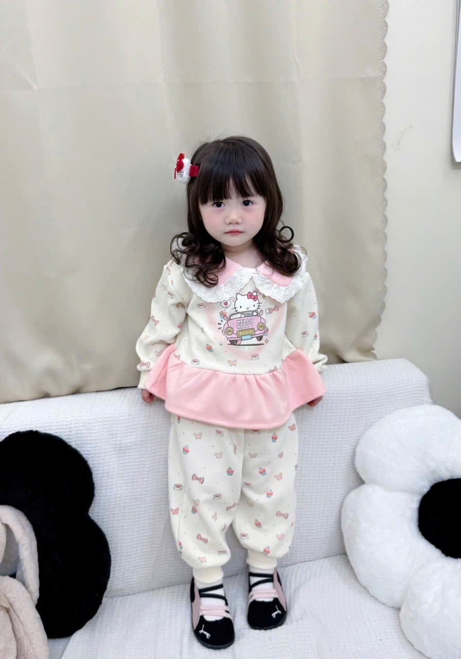 G819 - SET BÉ GÁI HAIDA CỔ SEN BABYDOLL KITTY