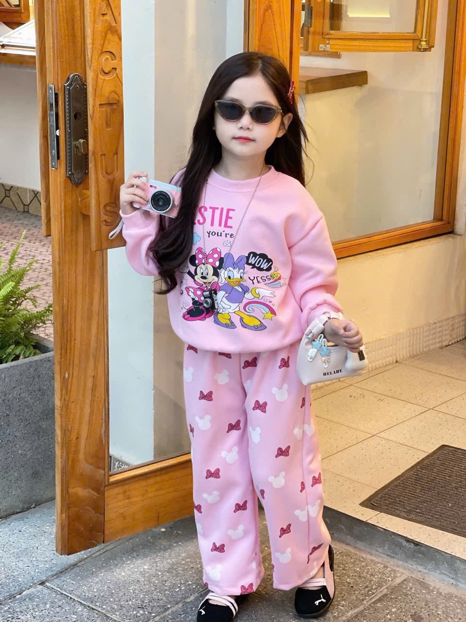 G820 - BỘ NỈ BÉ GÁI HAIDA SIZE NHỠ MICKEY DONALD