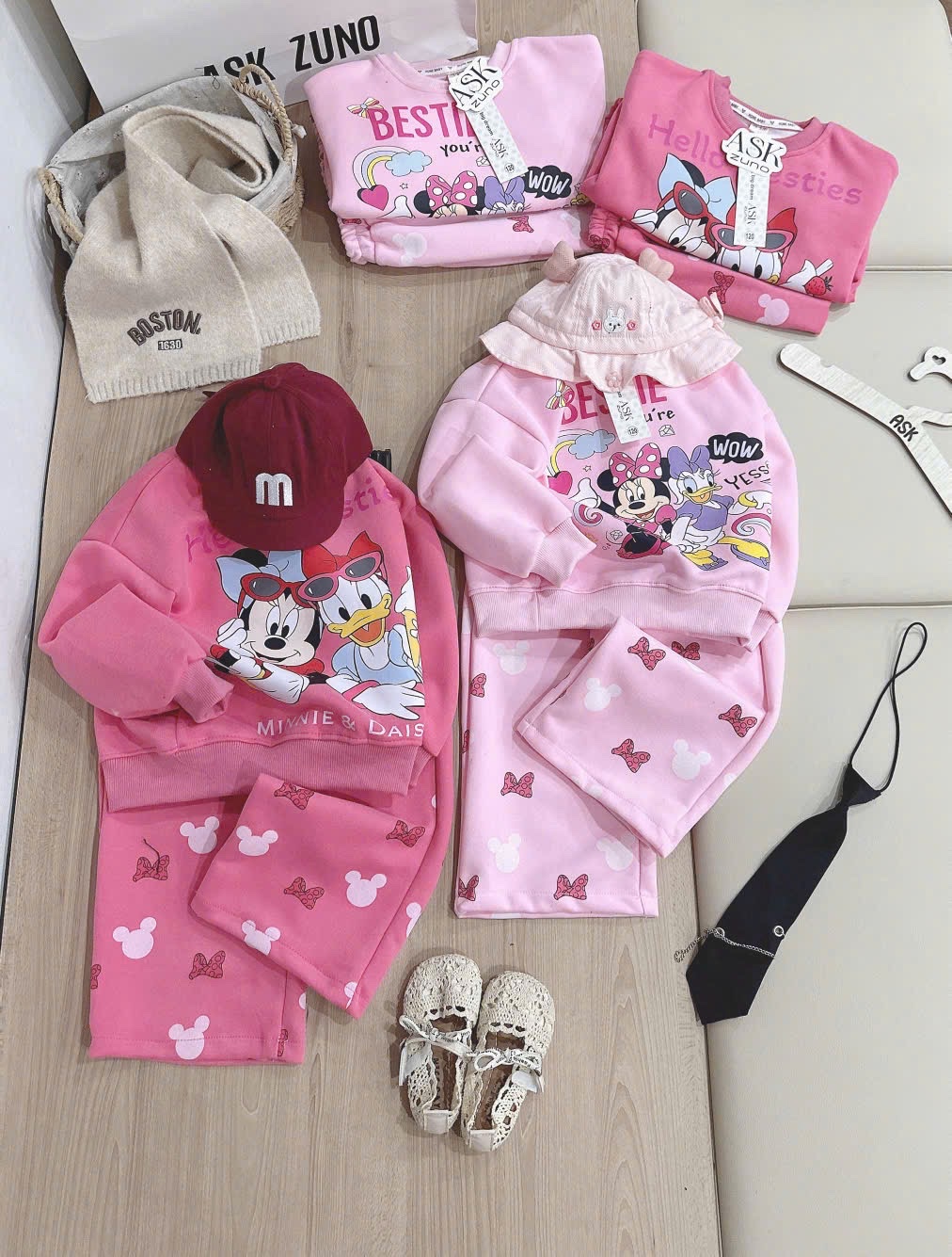 G820 - BỘ NỈ BÉ GÁI HAIDA SIZE NHỠ MICKEY DONALD