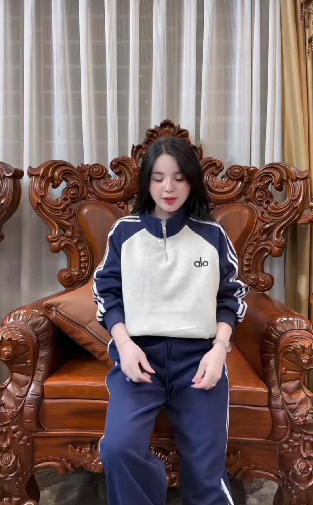 S216 - BỘ NỈ NỮ HAIDA CỔ KHOA GHI TAY THAN Alo
