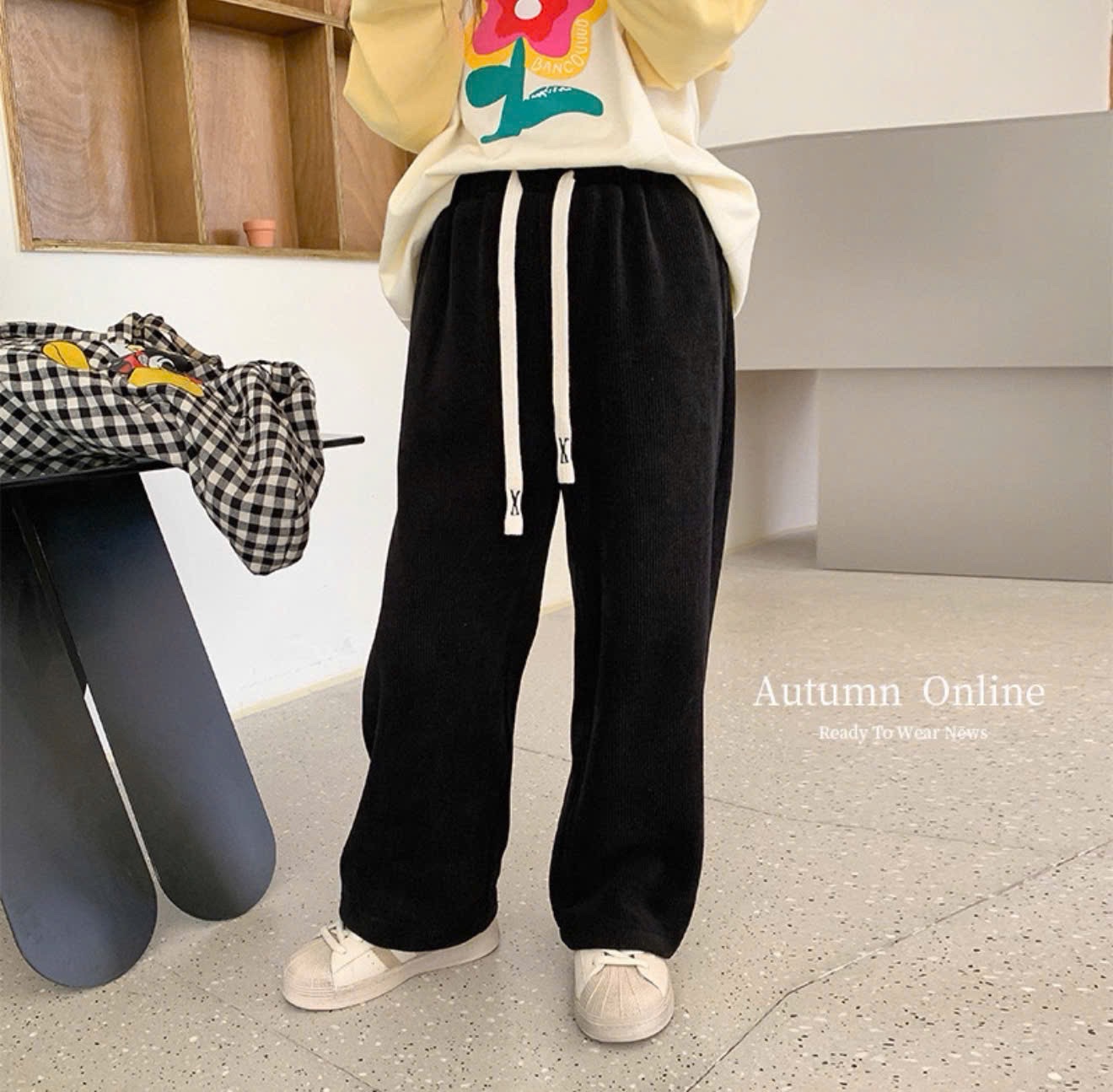 QB353 - SET 3 QUẦN BÉ GÁI NHUNG TĂM SUÔNG đen nâu be