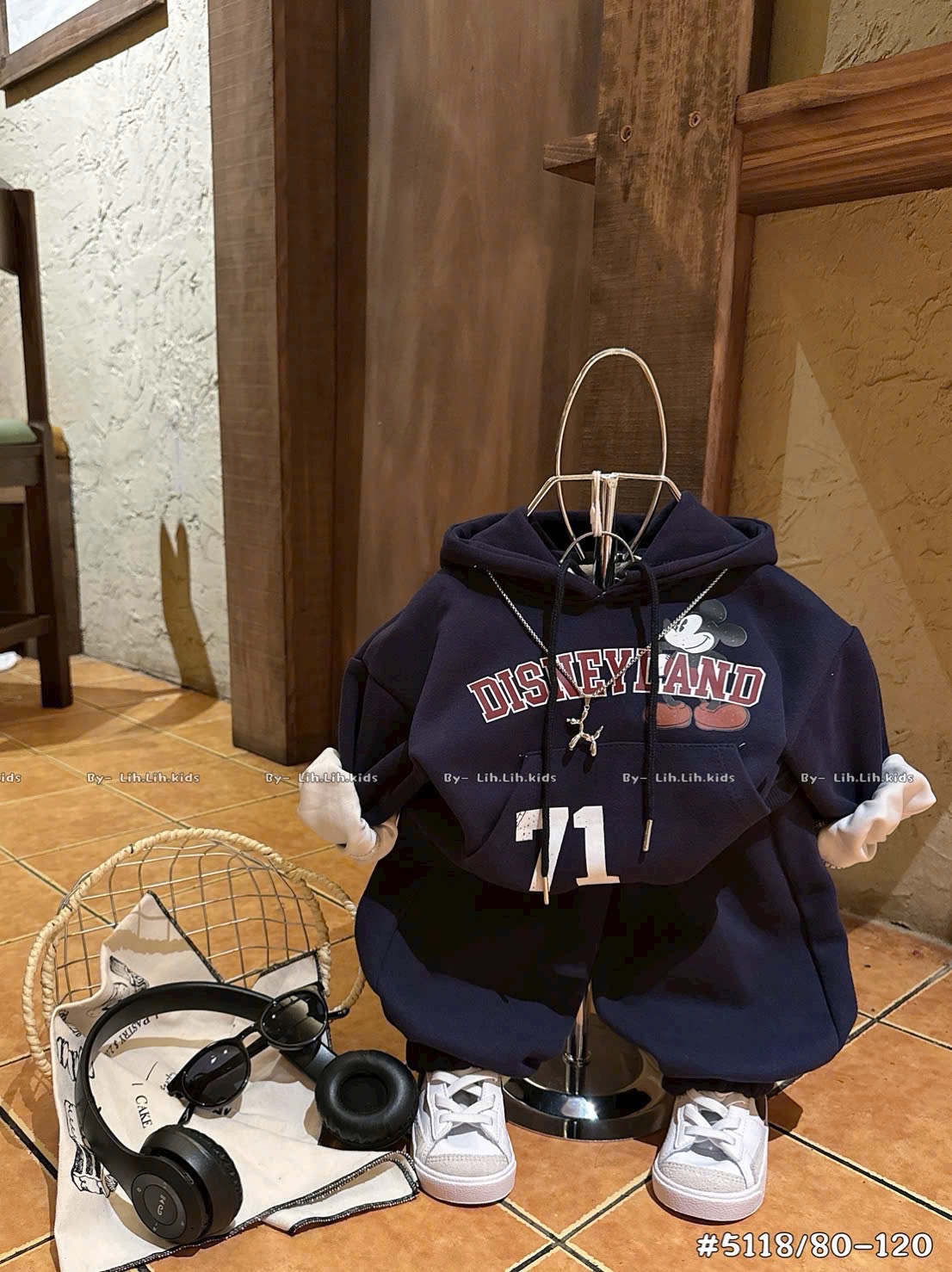 T029 - BỘ NỈ BÉ TRAI HAIDA HOODIE MŨ MICKEY DISNEY