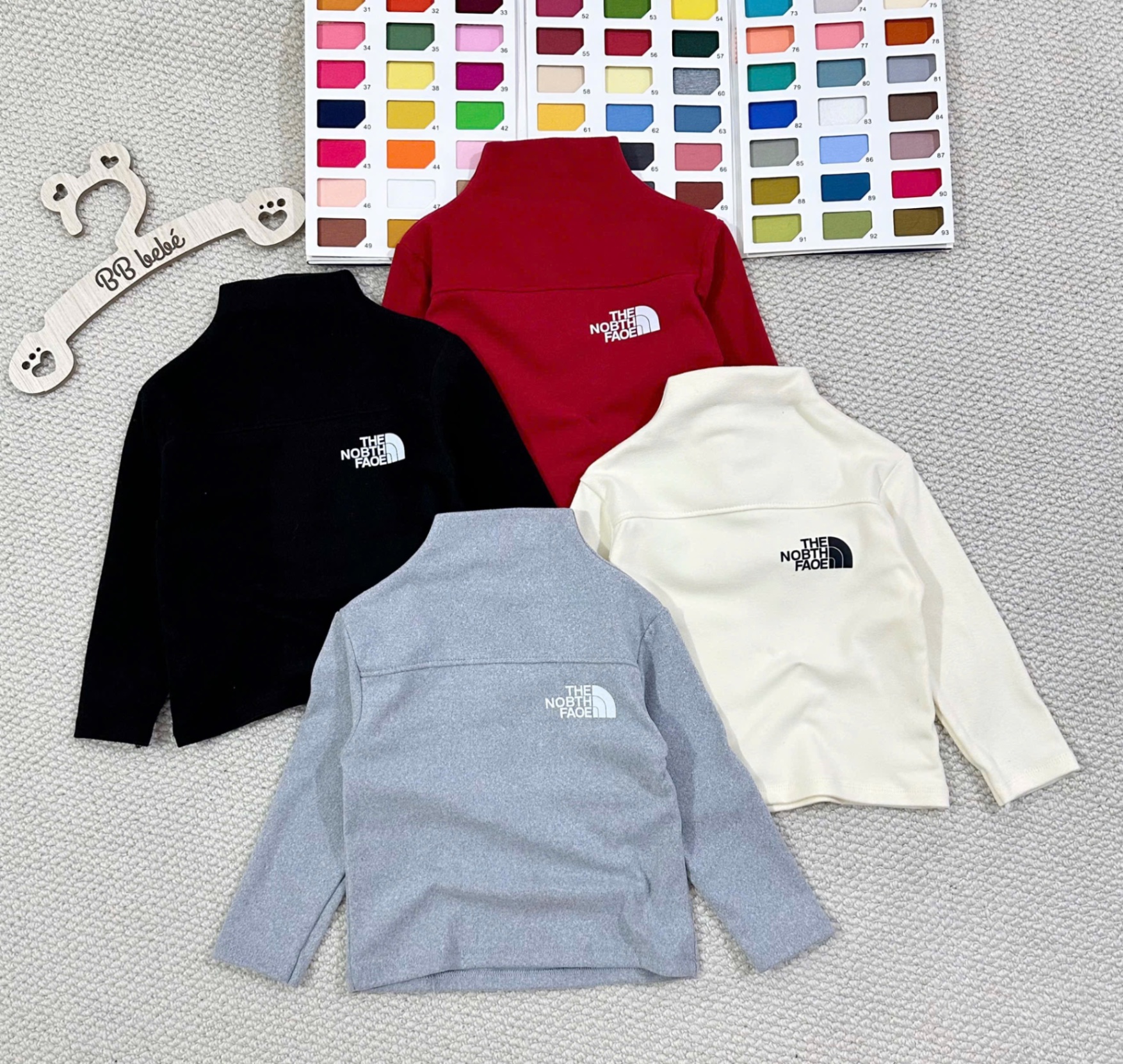 AB833 - SET 4 ÁO BÉ TRAI ZIP LÔNG THE NORTH FACE
