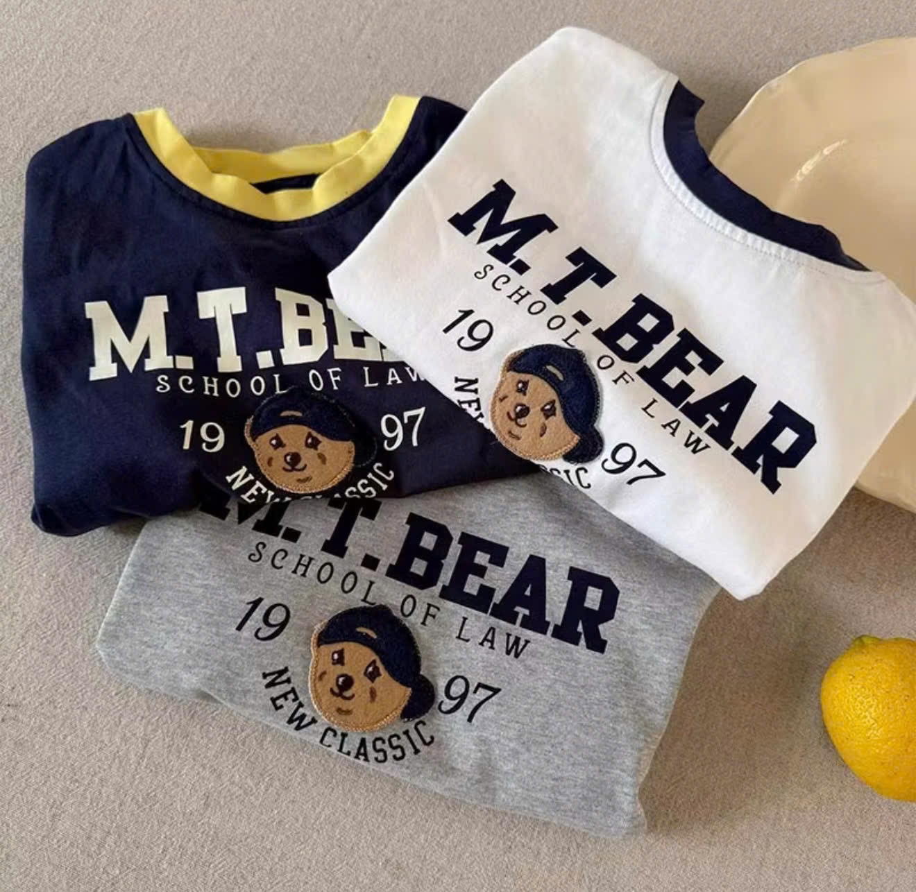 AB834 - SET 3 ÁO BÉ TRAI CỘC TAY MTBEAR 1997