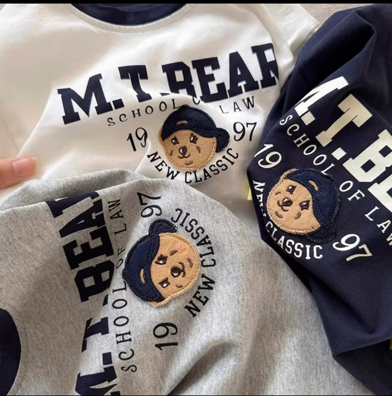 AB834 - SET 3 ÁO BÉ TRAI CỘC TAY MTBEAR 1997