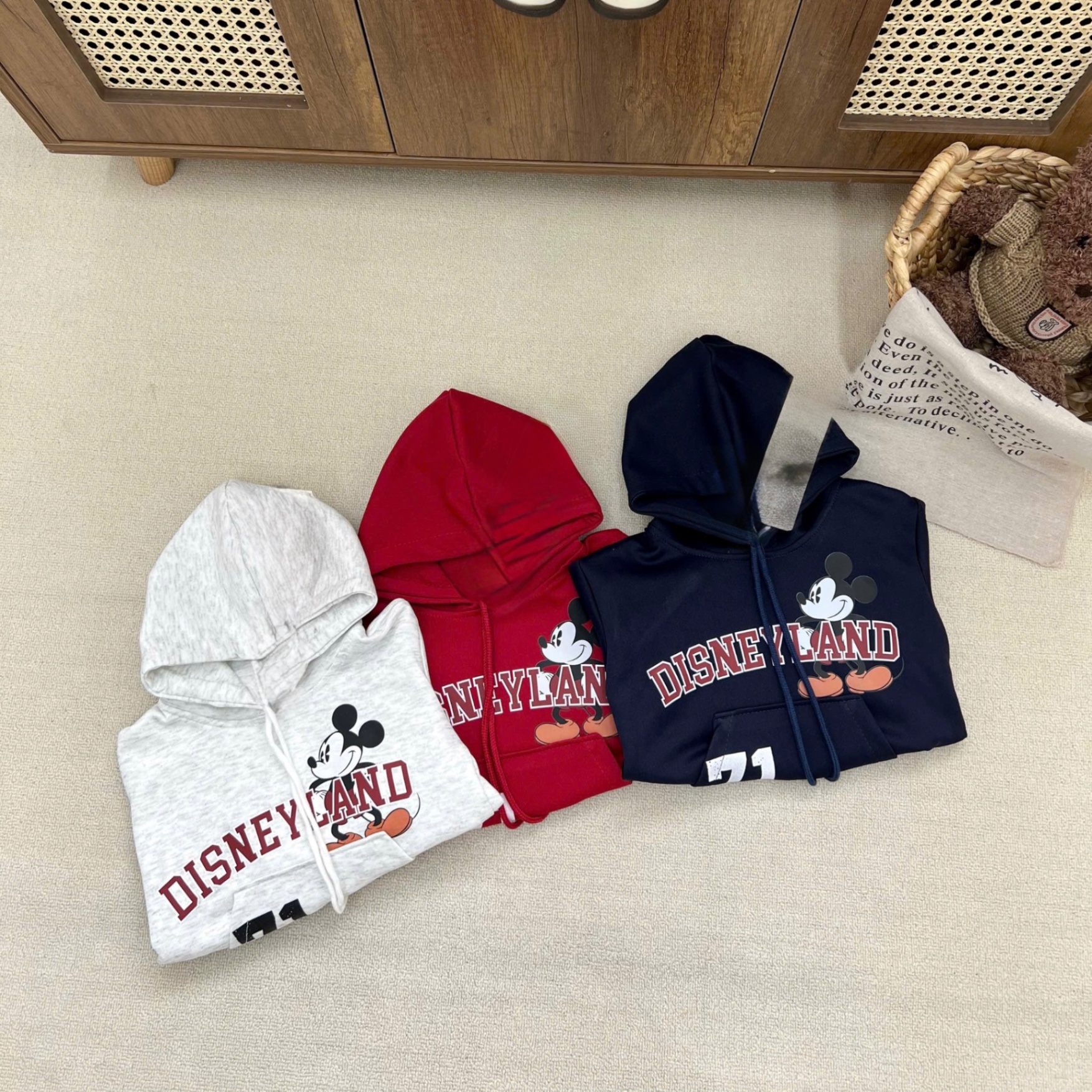 T029 - BỘ NỈ BÉ TRAI HAIDA HOODIE MŨ MICKEY DISNEY
