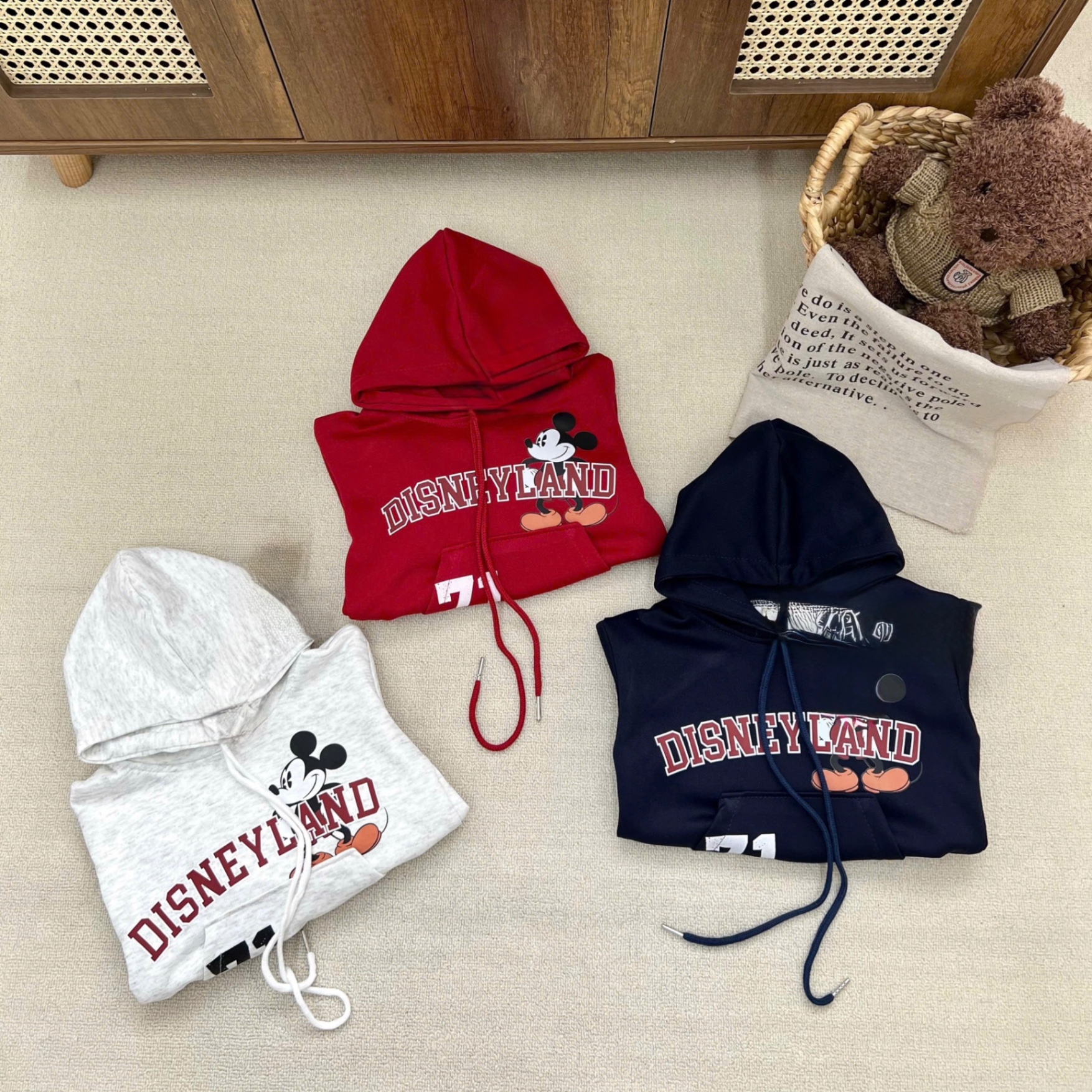T029 - BỘ NỈ BÉ TRAI HAIDA HOODIE MŨ MICKEY DISNEY