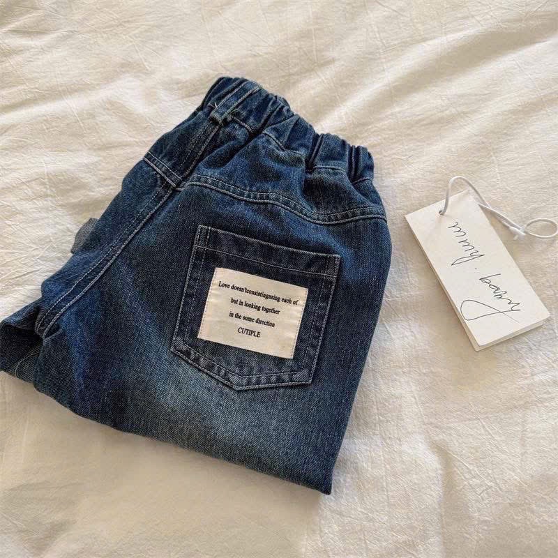 QB354 - QUẦN JEANS BÉ TRAI XANH RÁCH GỐI