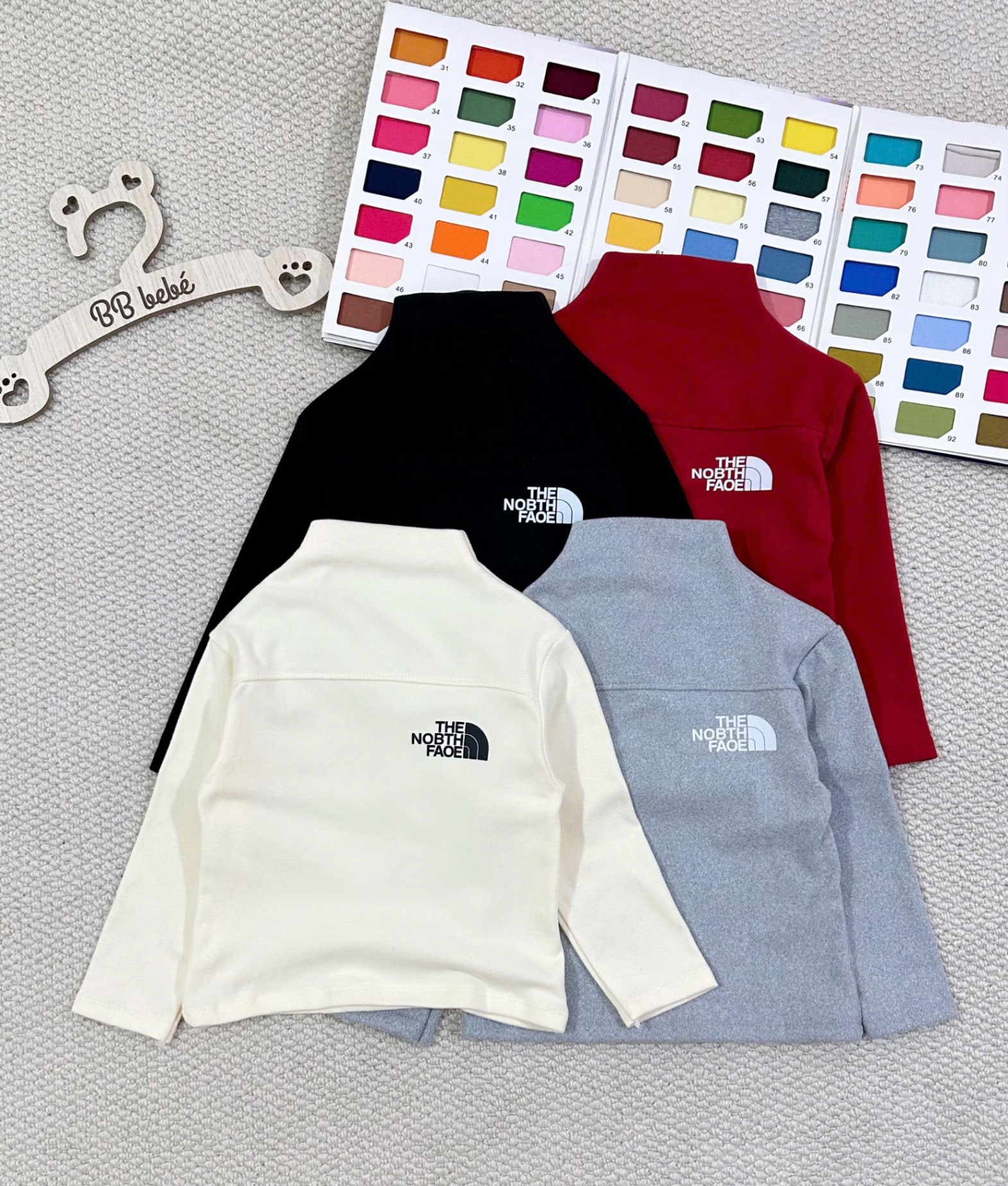AB833 - SET 4 ÁO BÉ TRAI ZIP LÔNG THE NORTH FACE