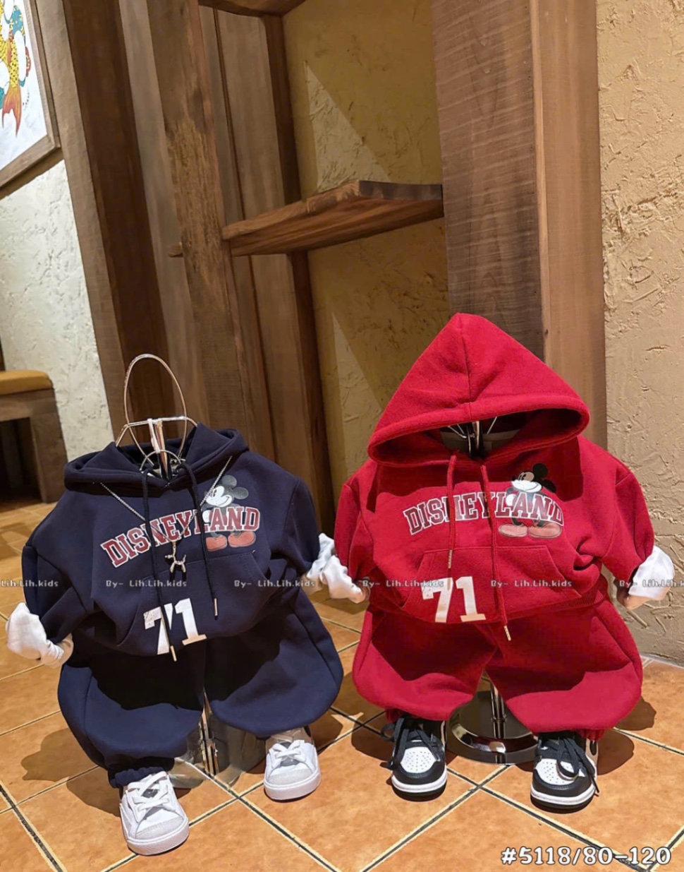 T029 - BỘ NỈ BÉ TRAI HAIDA HOODIE MŨ MICKEY DISNEY
