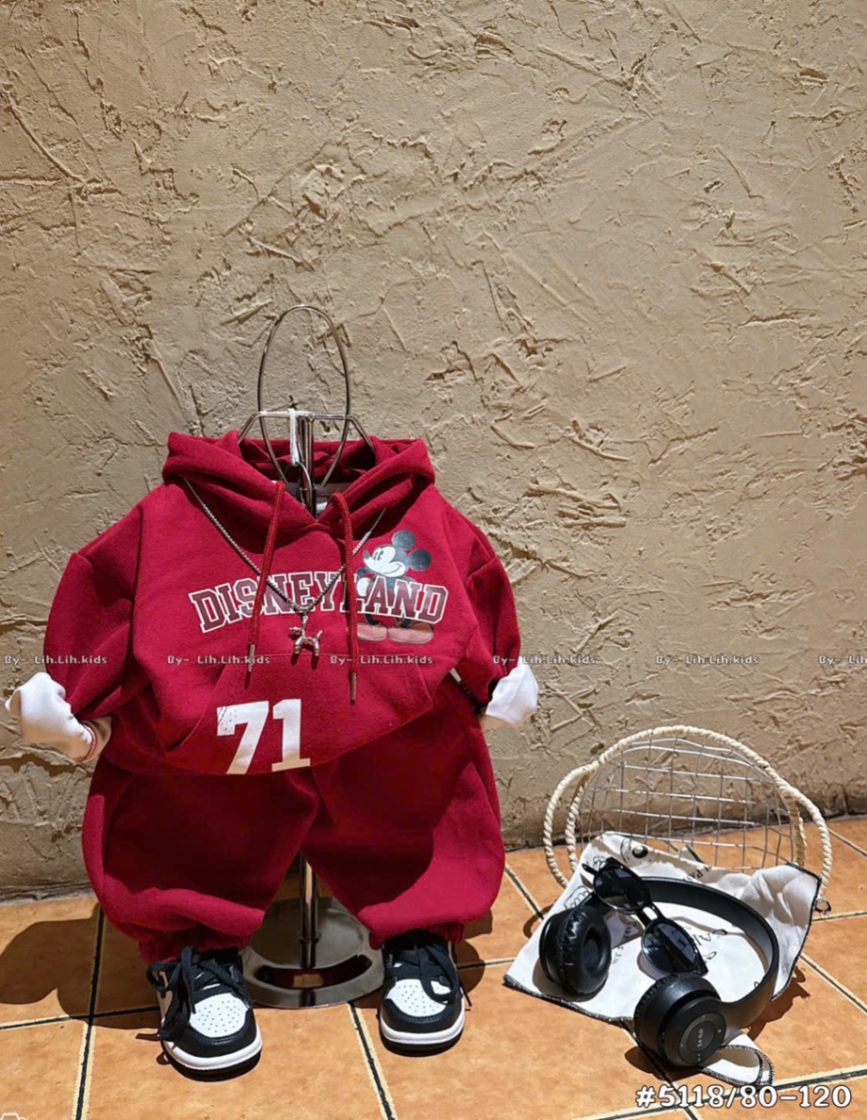 T029 - BỘ NỈ BÉ TRAI HAIDA HOODIE MŨ MICKEY DISNEY