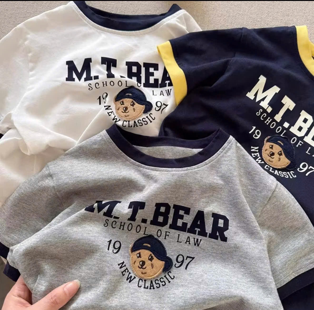AB834 - SET 3 ÁO BÉ TRAI CỘC TAY MTBEAR 1997