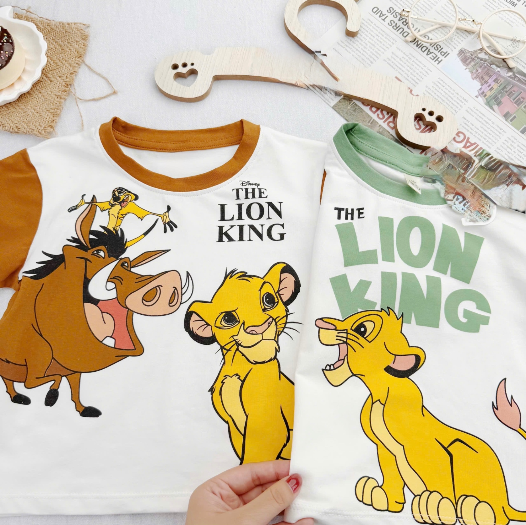 T030 - SET 2 BỘ ĐÙI BÉ TRAI LION KING nâu xanh