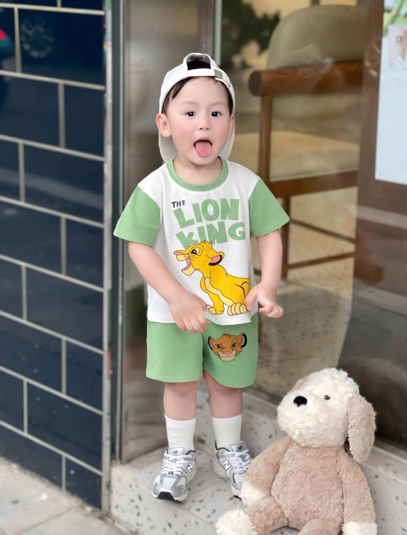 T030 - SET 2 BỘ ĐÙI BÉ TRAI LION KING nâu xanh