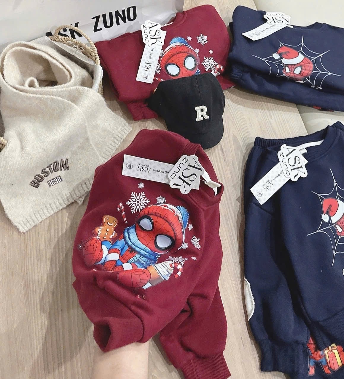 T031 - BỘ NỈ BÉ TRAI NOEL NHỆN SPIDERMAN