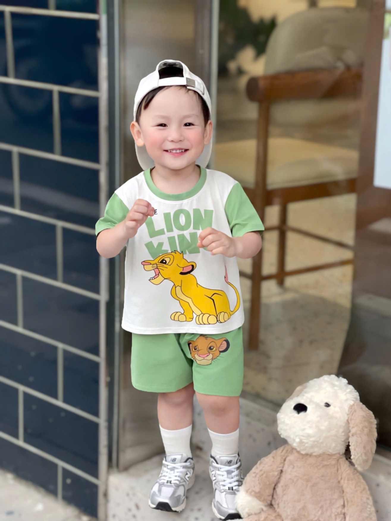 T030 - SET 2 BỘ ĐÙI BÉ TRAI LION KING nâu xanh
