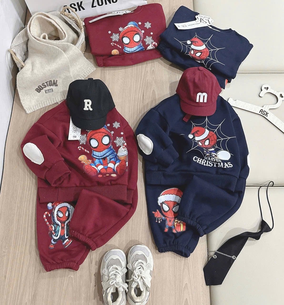 T031 - BỘ NỈ BÉ TRAI NOEL NHỆN SPIDERMAN