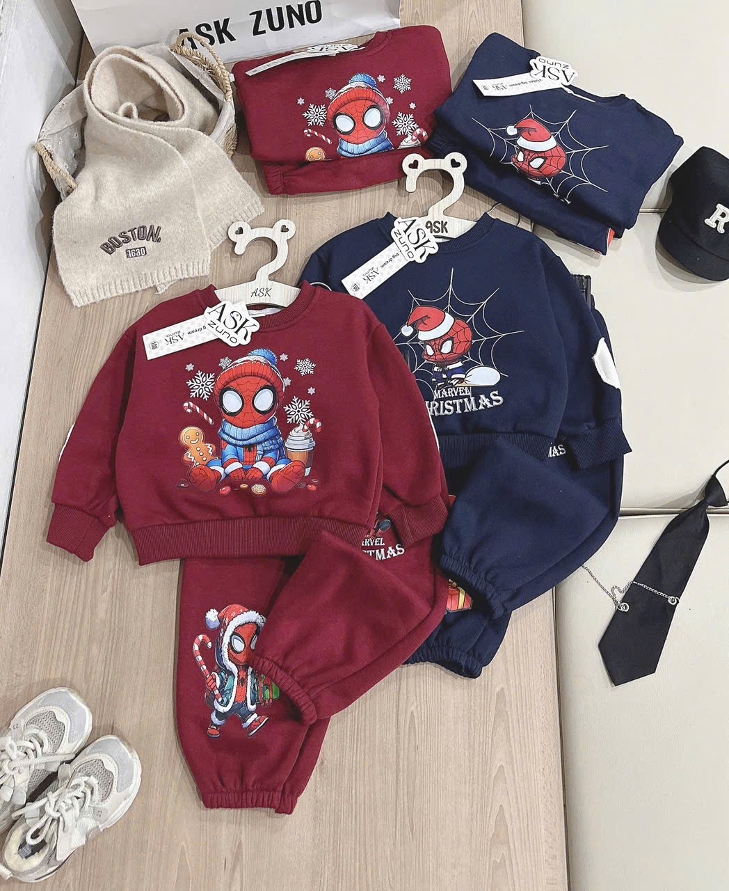 T031 - BỘ NỈ BÉ TRAI NOEL NHỆN SPIDERMAN