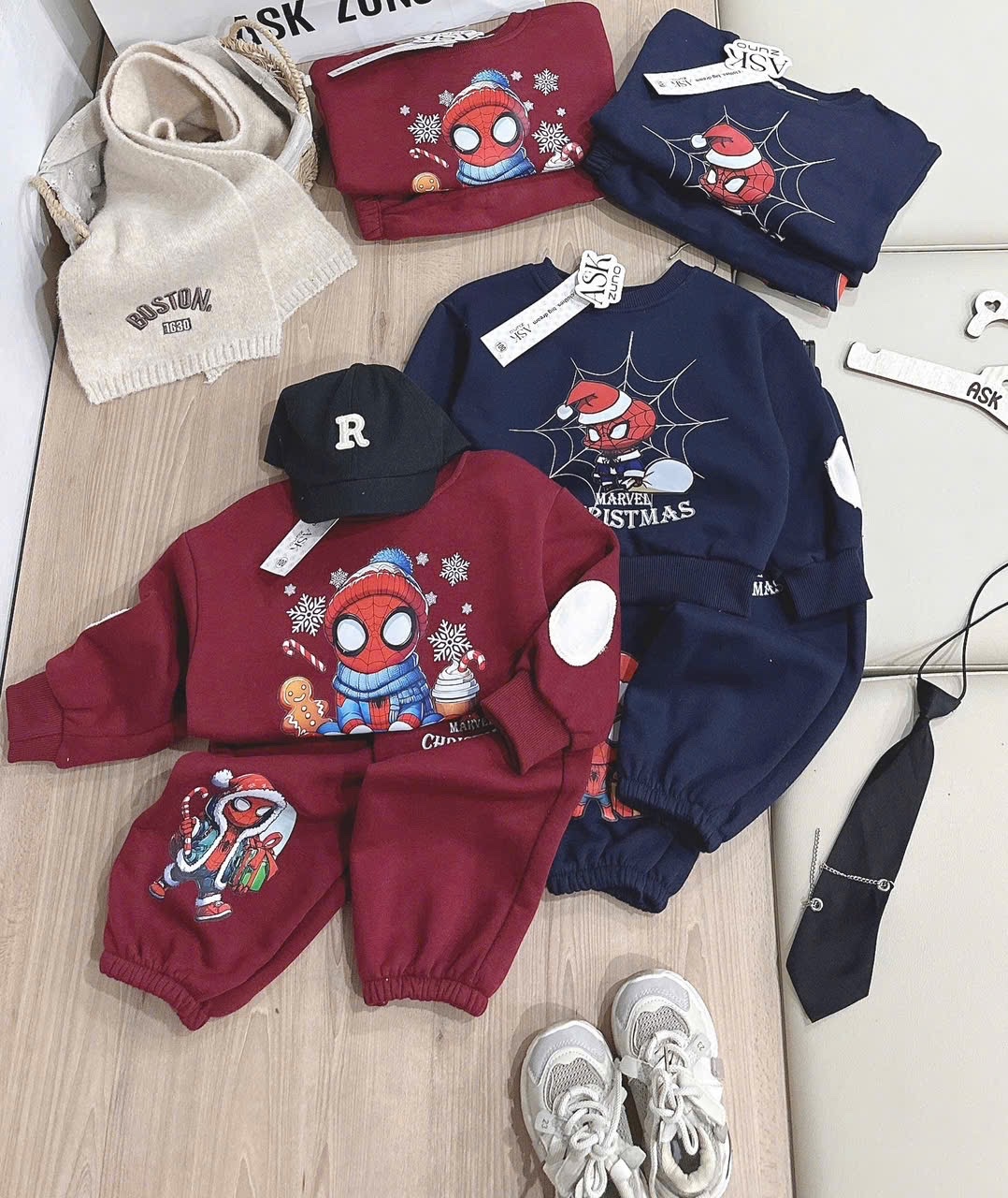 T031 - BỘ NỈ BÉ TRAI NOEL NHỆN SPIDERMAN