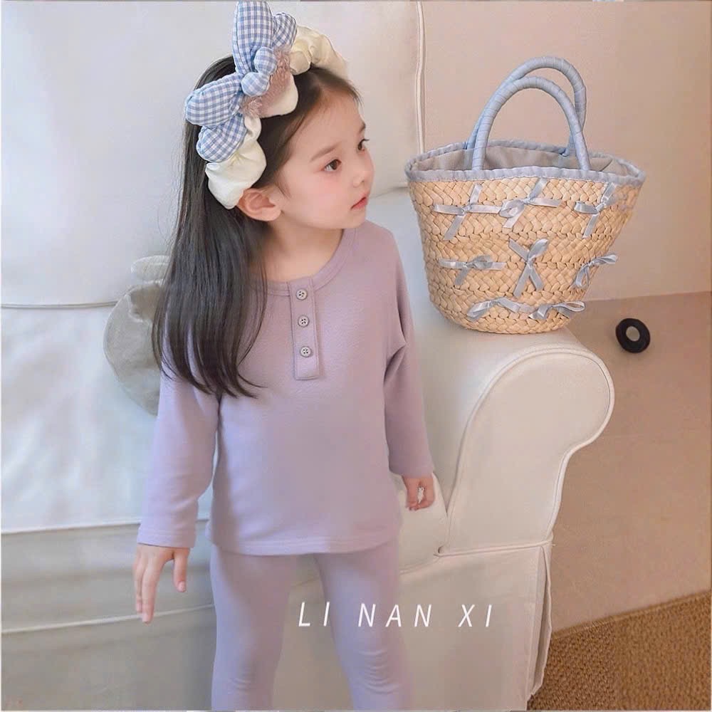 G826 - SET 3 BỘ BÉ GÁI ZIP LÔNG CỔ CÚC xám tím be