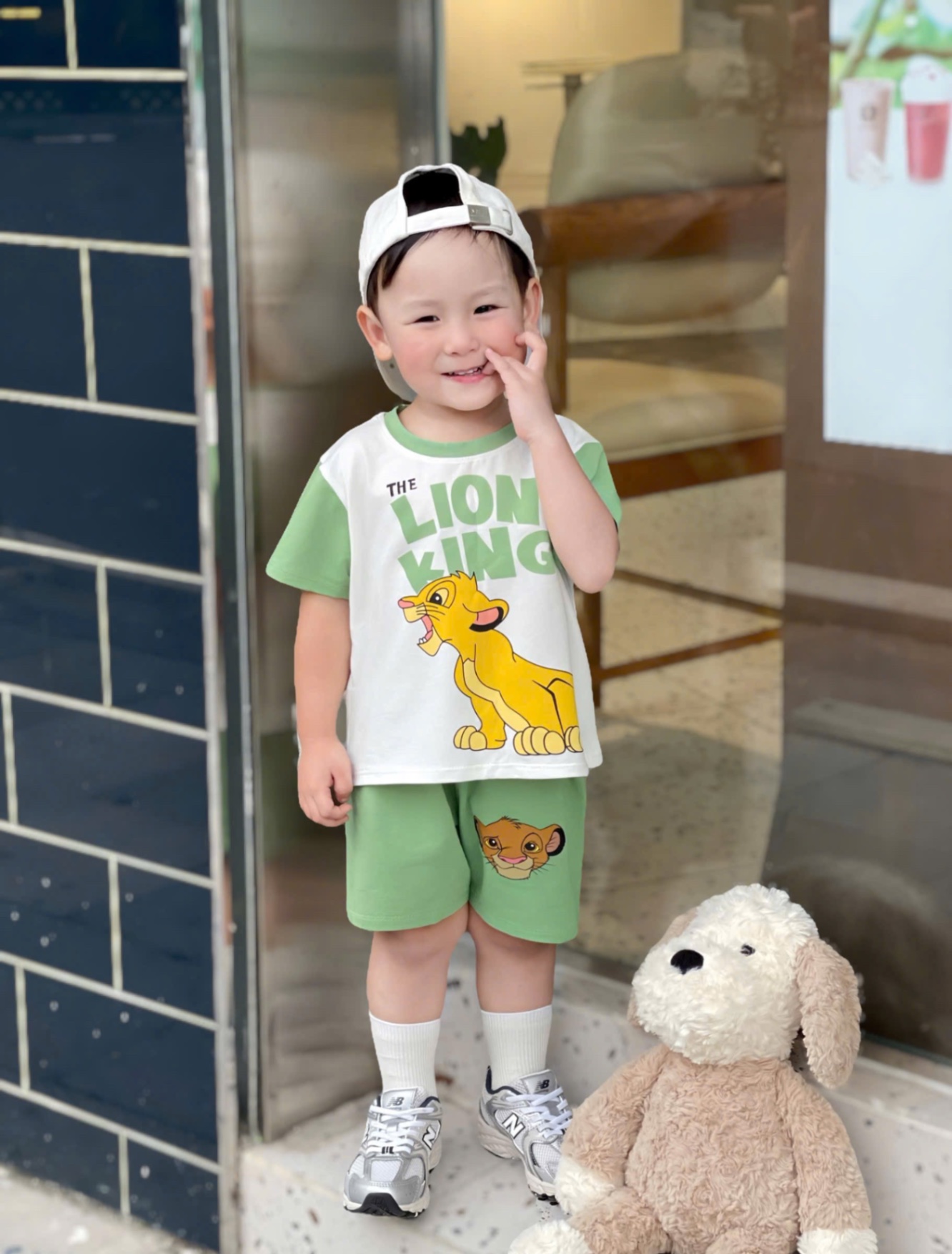 T030 - SET 2 BỘ ĐÙI BÉ TRAI LION KING nâu xanh