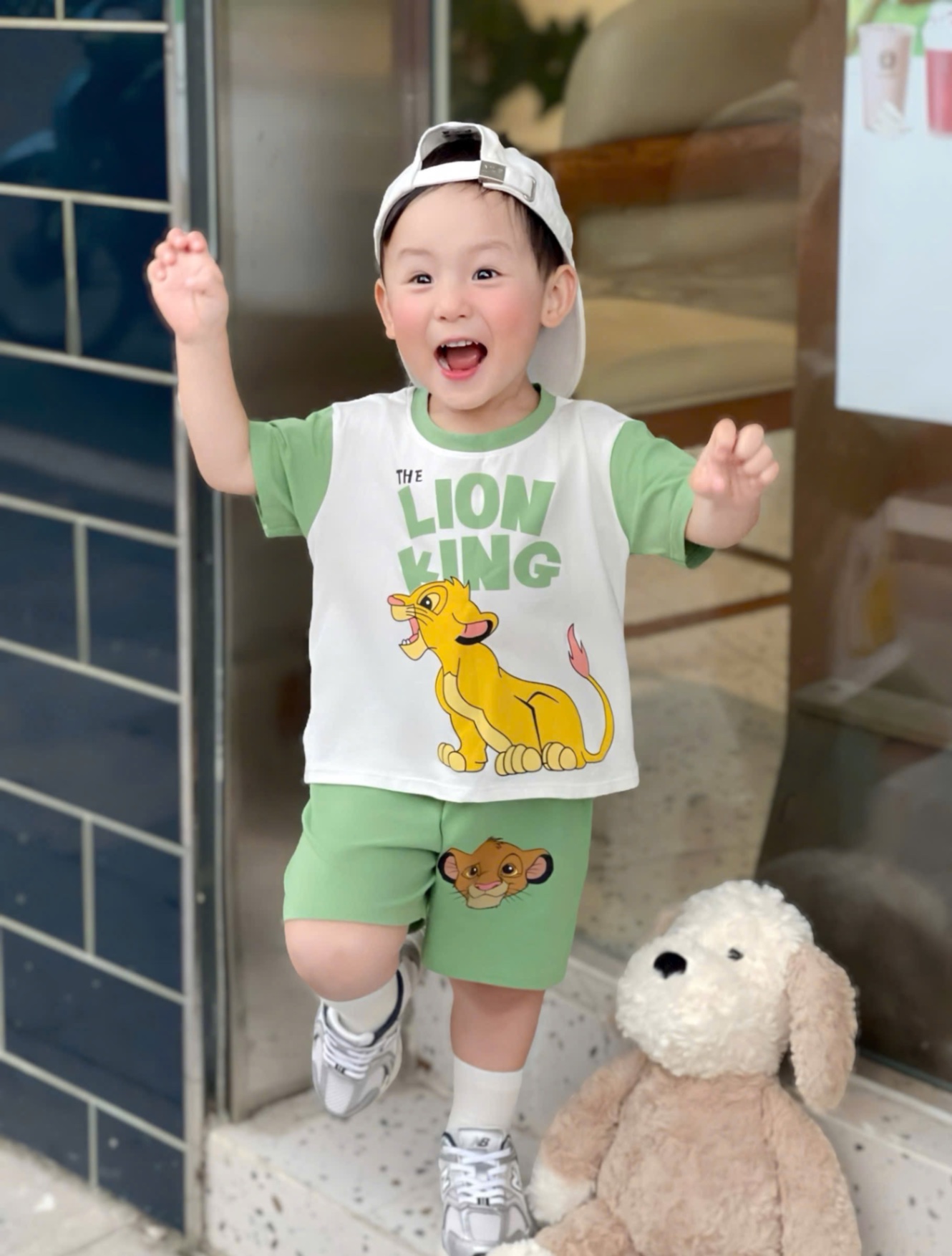 T030 - SET 2 BỘ ĐÙI BÉ TRAI LION KING nâu xanh