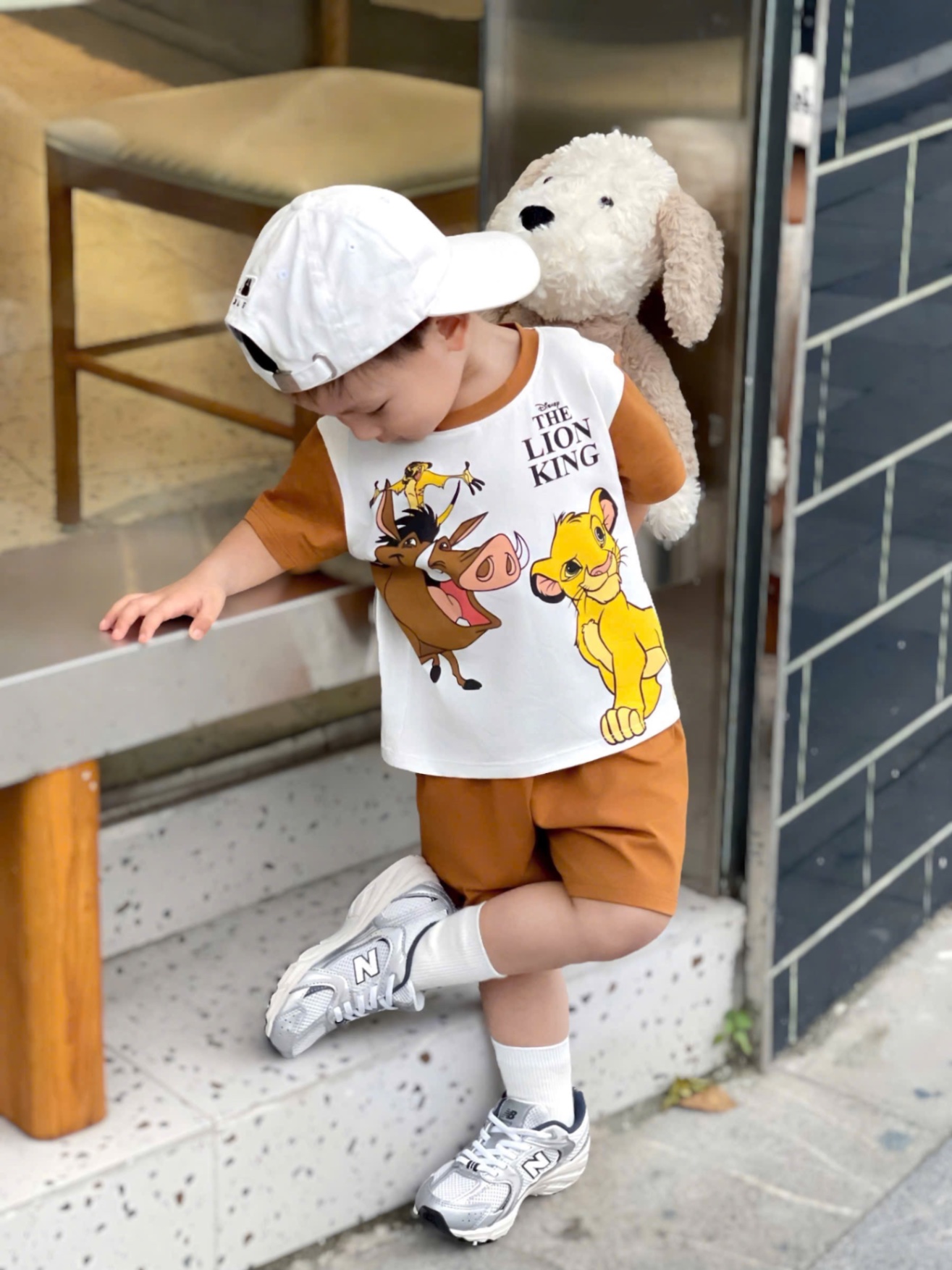 T030 - SET 2 BỘ ĐÙI BÉ TRAI LION KING nâu xanh