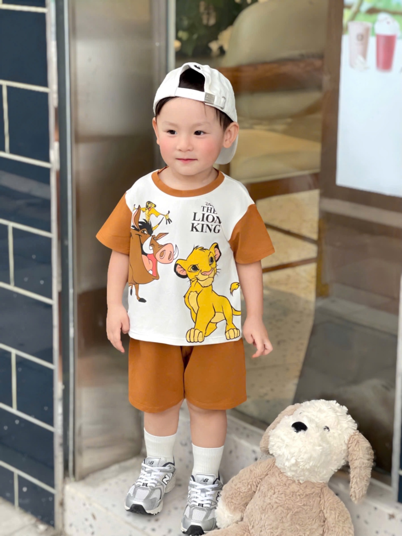 T030 - SET 2 BỘ ĐÙI BÉ TRAI LION KING nâu xanh