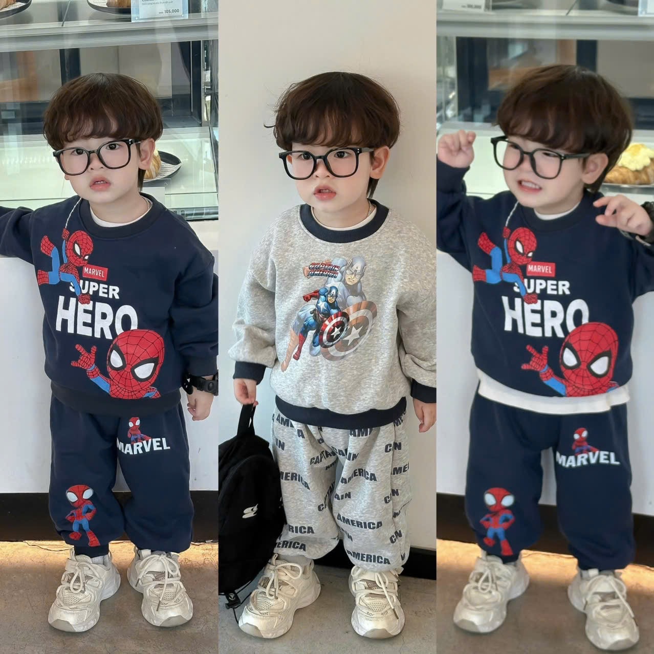 T040 - BỘ NỈ COTTON BÉ TRAI SUPER HERO