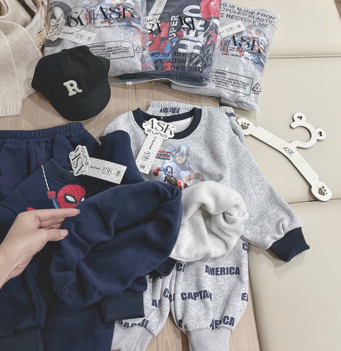 T040 - BỘ NỈ COTTON BÉ TRAI SUPER HERO