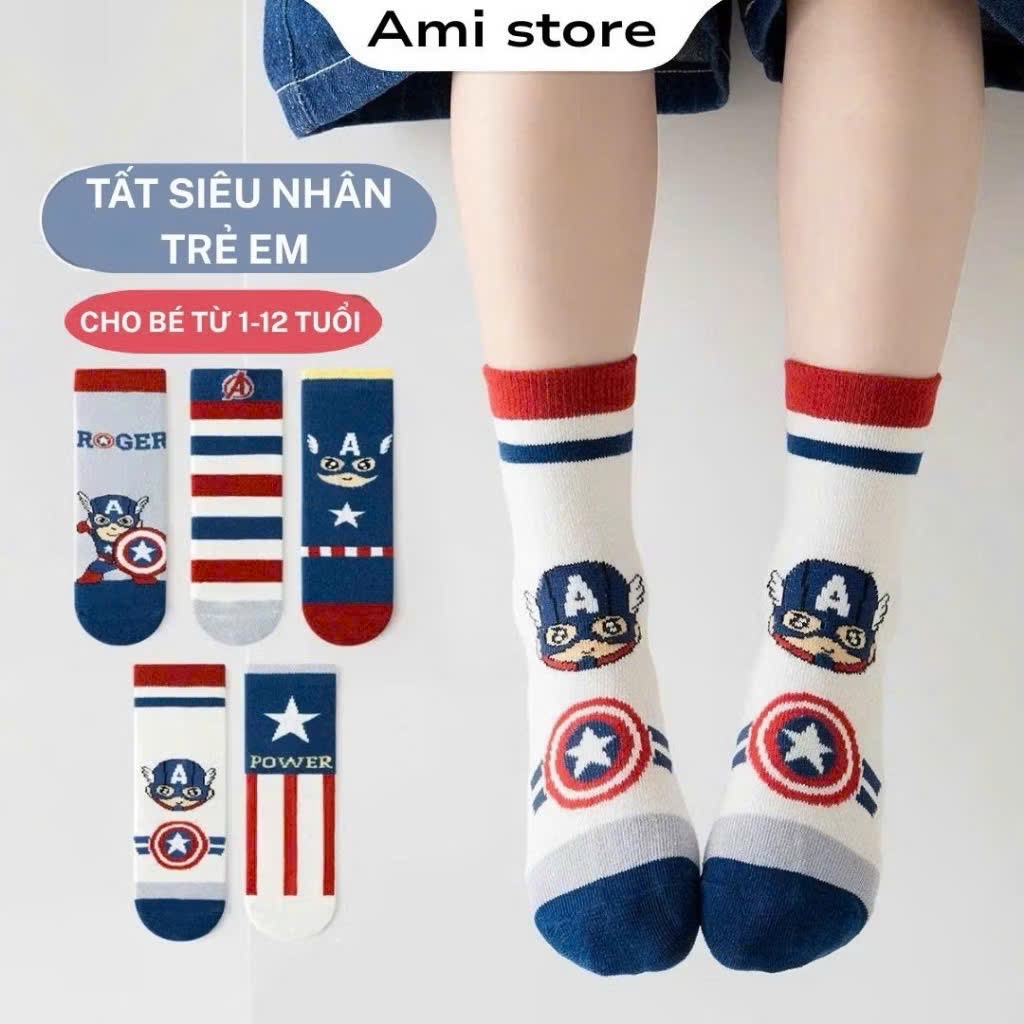 PK257 - SET 10 ĐÔI TẤT BÉ TRAI CHỐNG TRƯỢT CAPTAIN A