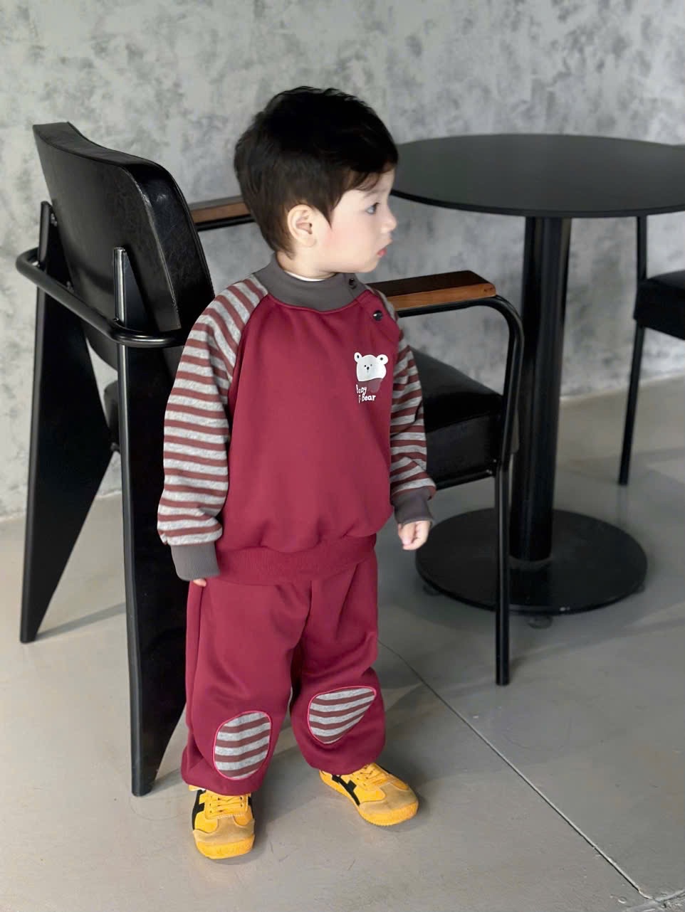 T046 - BỘ NỈ BÉ TRAI HAIDA TAY KẺ GẤU BABY BEAR
