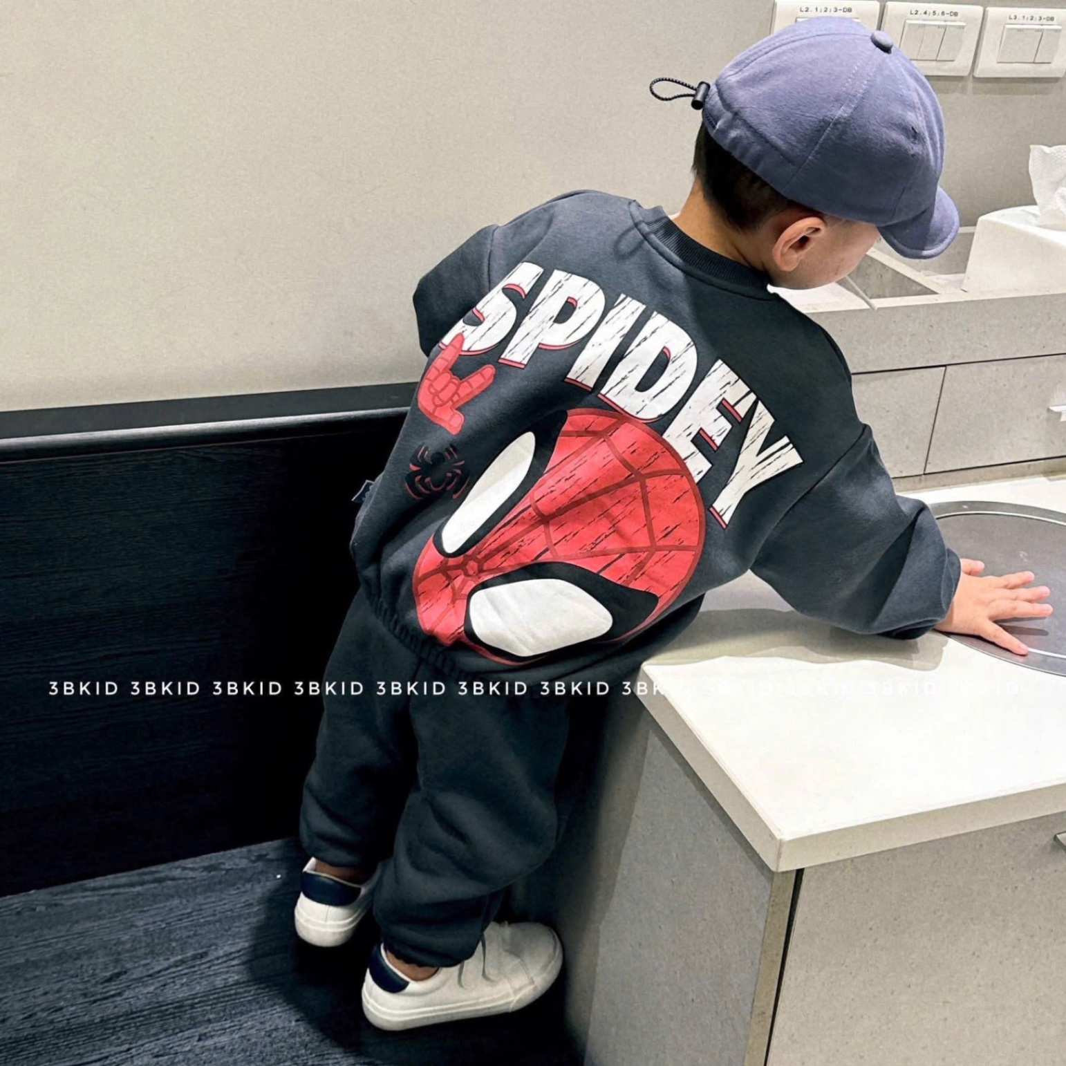 T045 - BỘ NỈ BÉ TRAI HAIDA NHỆN XAM SPIDEY