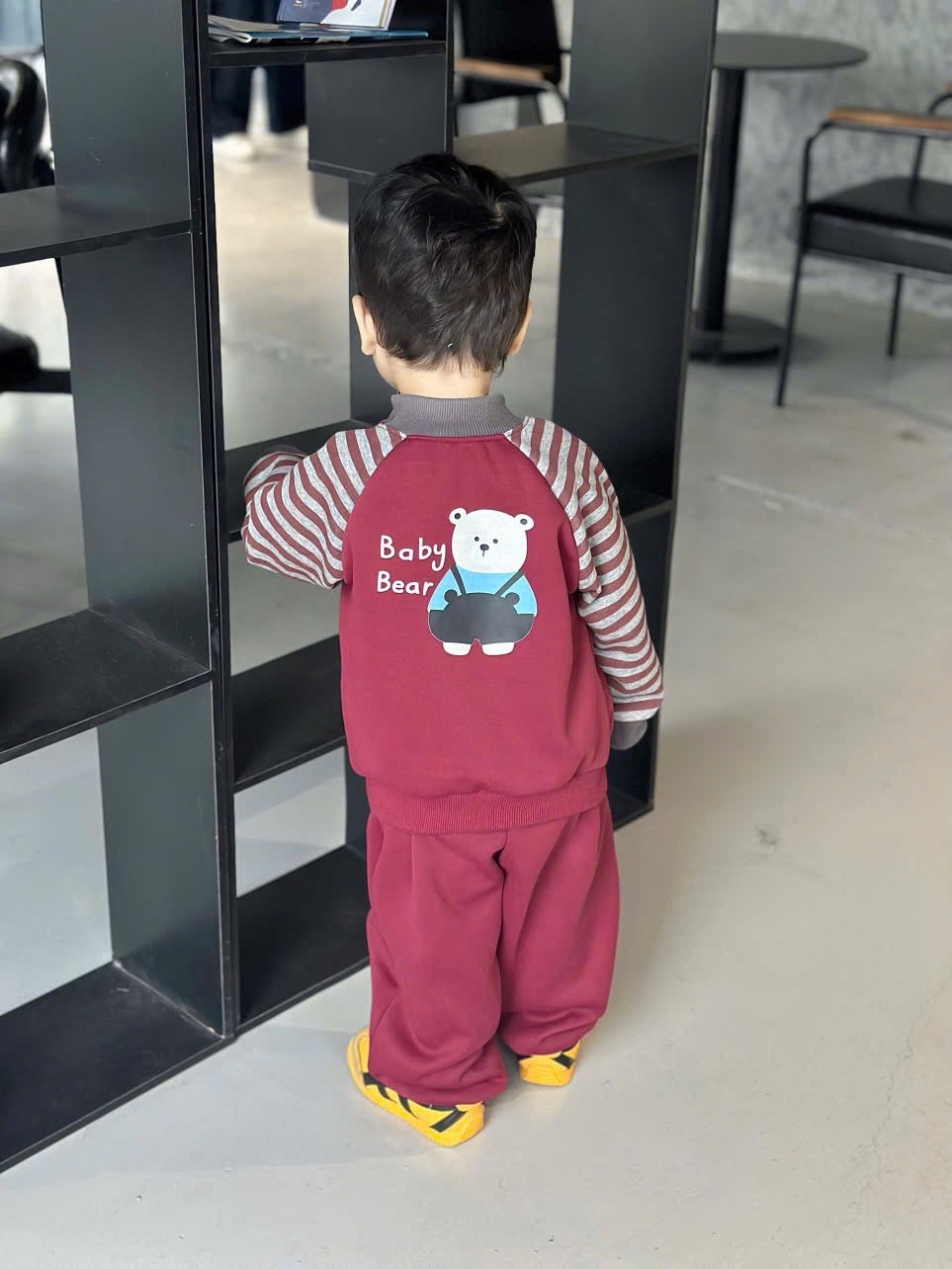 T046 - BỘ NỈ BÉ TRAI HAIDA TAY KẺ GẤU BABY BEAR