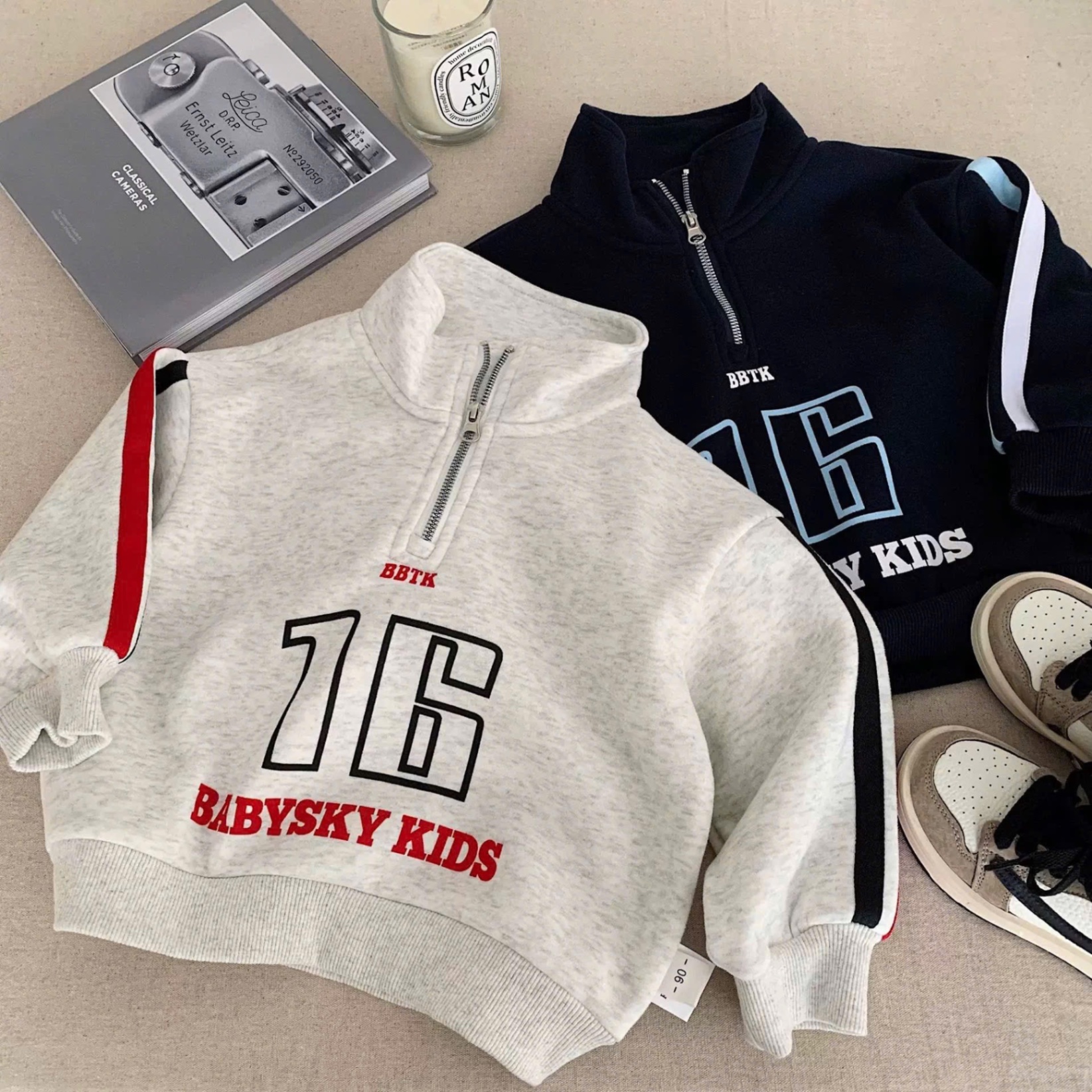 T049 - BỘ NỈ BÉ TRAI HAIDA CỔ KHOÁ 16 BABYSKY