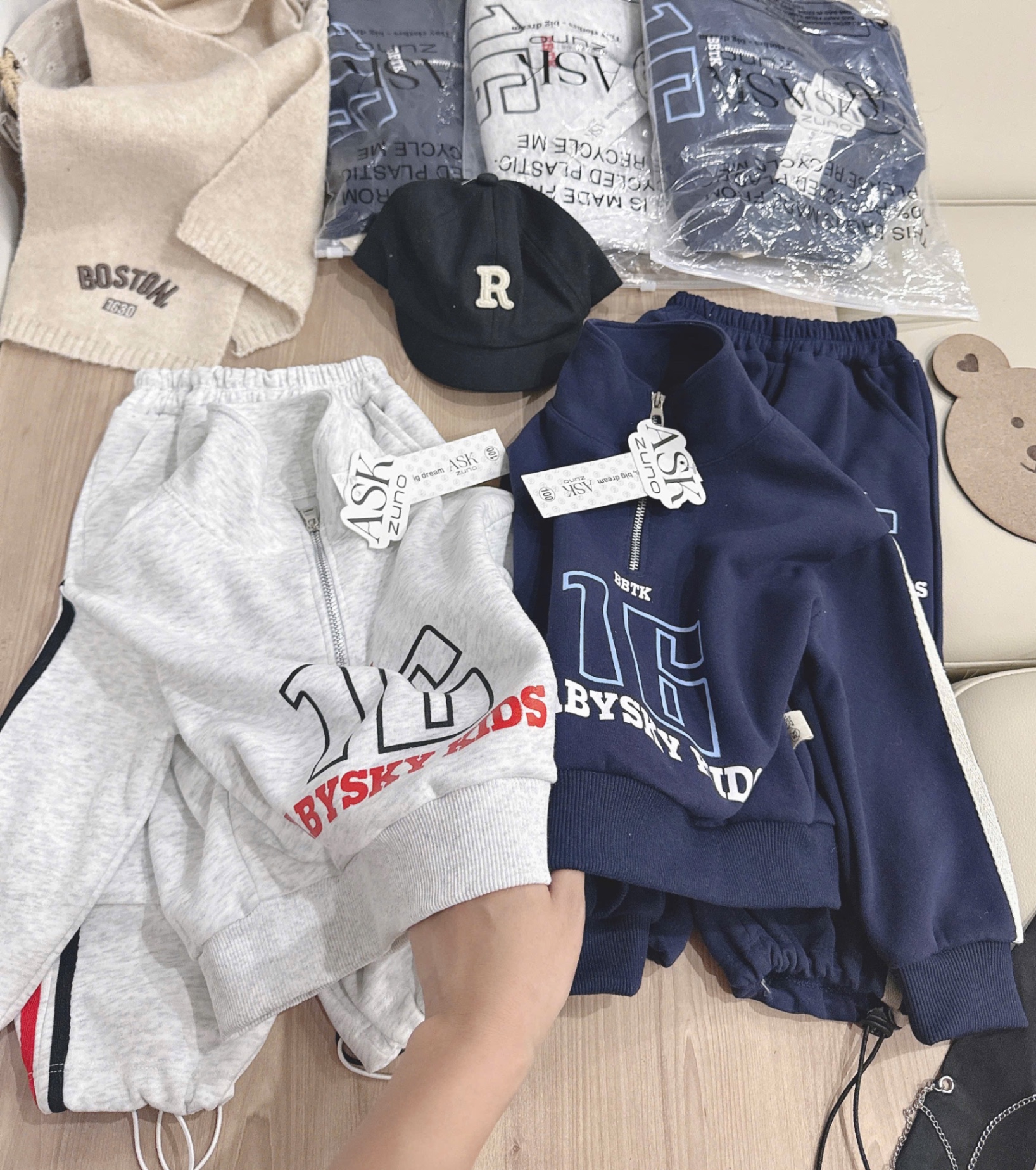 T049 - BỘ NỈ BÉ TRAI HAIDA CỔ KHOÁ 16 BABYSKY