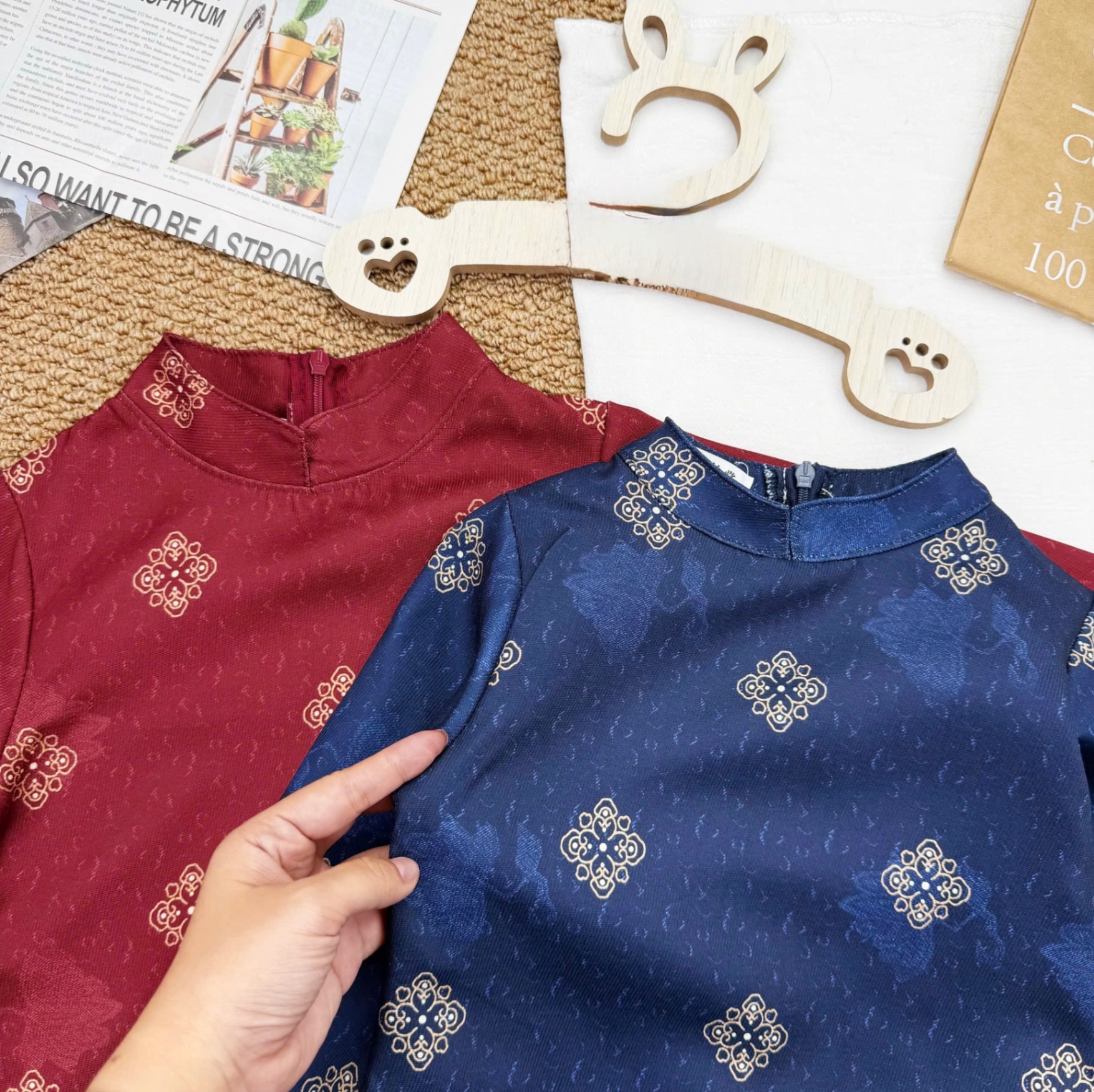 T051 - SET ÁO DÀI BÉ TRAI GẤM HOẠ TIẾT