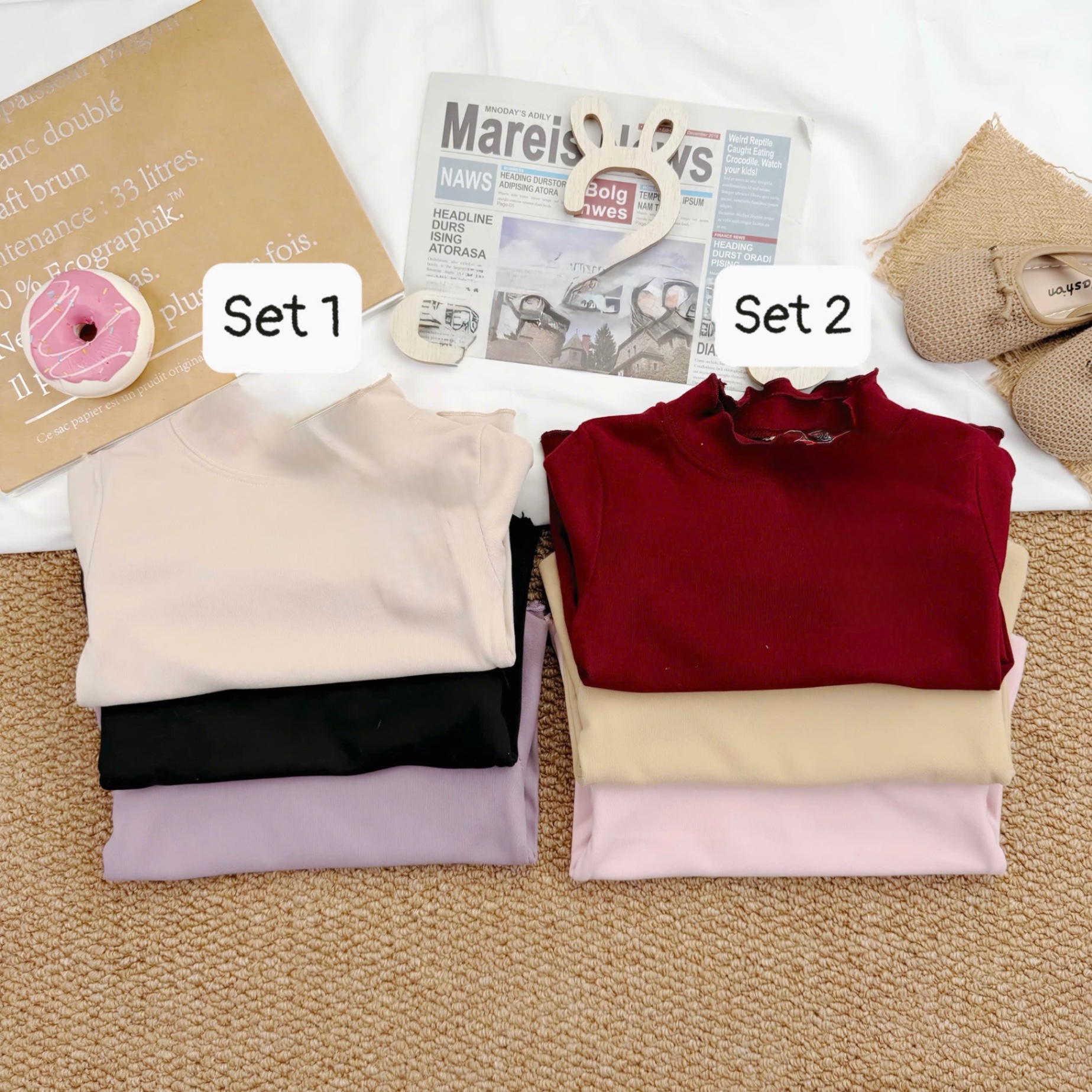 AB843 - SET 3 ÁO BÉ GÁI ZIP LÔNG CỔ BÈO