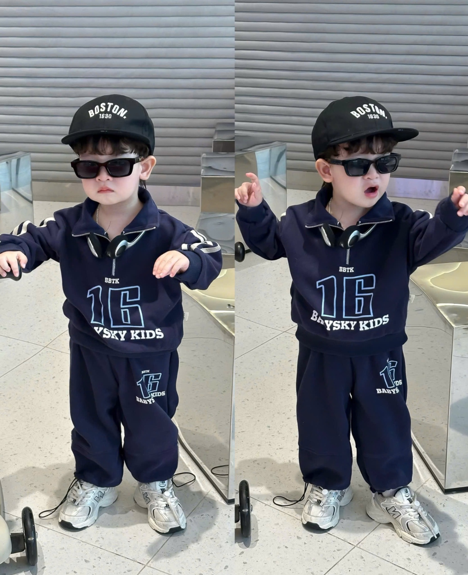 T049 - BỘ NỈ BÉ TRAI HAIDA CỔ KHOÁ 16 BABYSKY